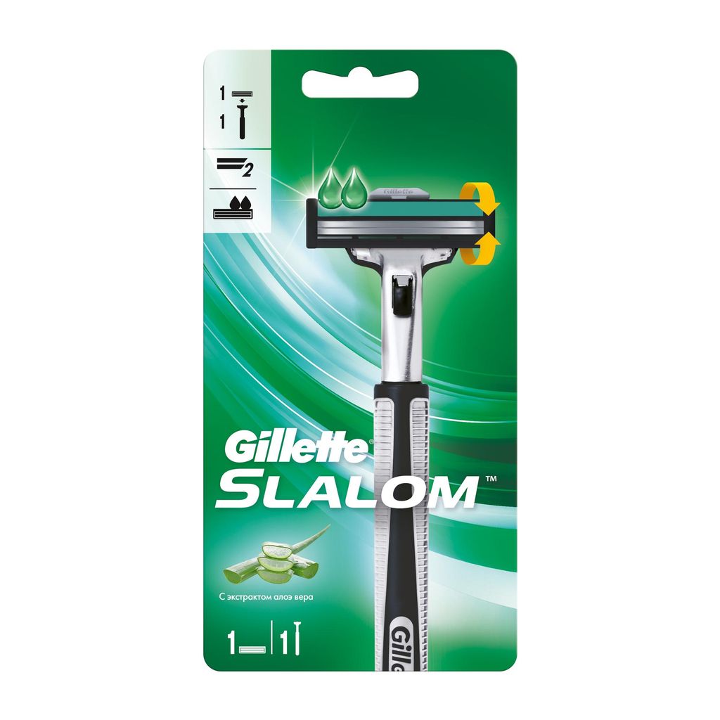 фото упаковки Gillette Slalom Бритвенный станок +1 сменная кассета