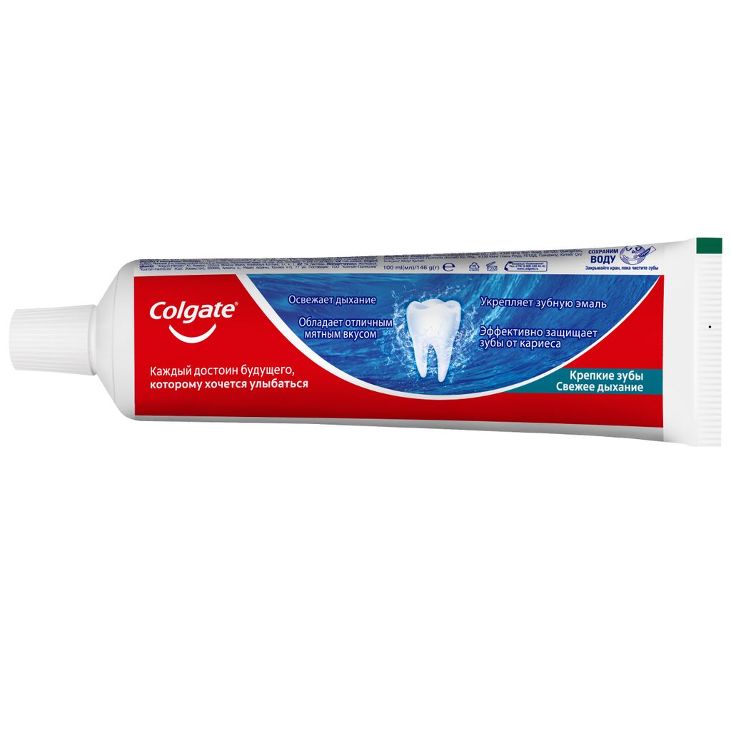 Colgate Паста зубная Крепкие зубы Свежее дыхание, паста зубная, 100 мл, 1 шт.