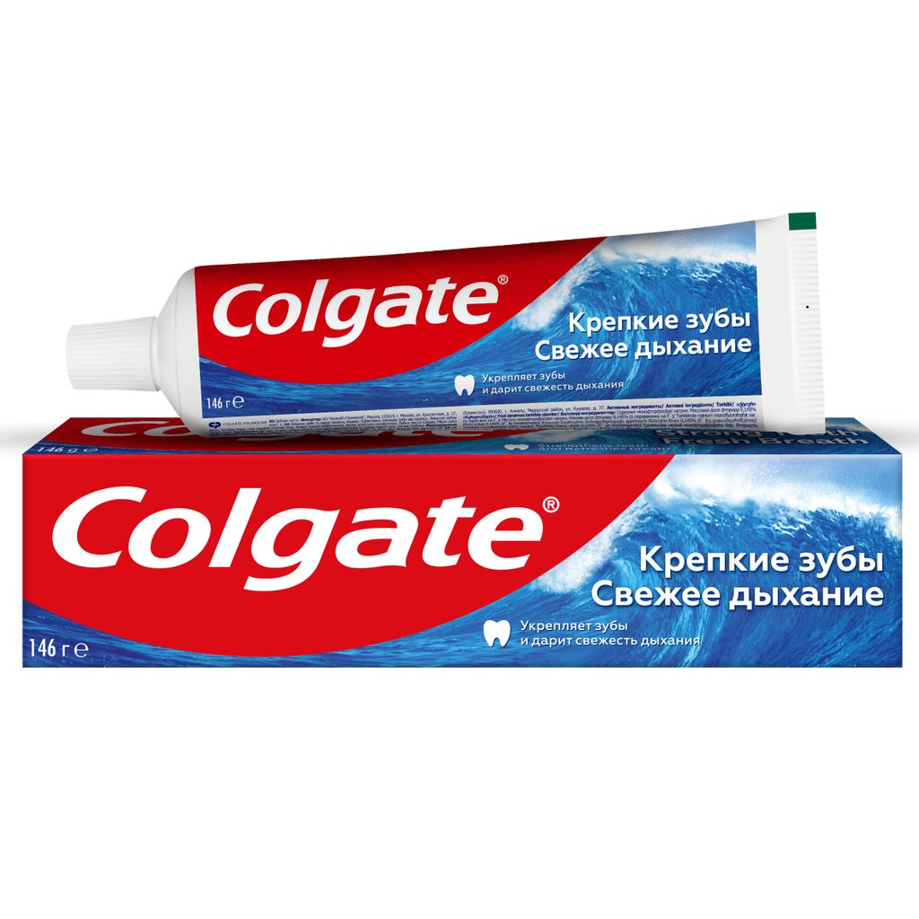 фото упаковки Colgate Паста зубная Крепкие зубы Свежее дыхание