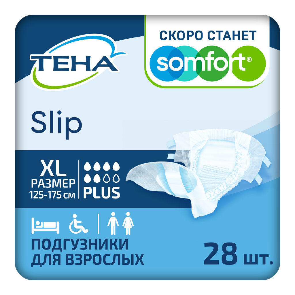 фото упаковки Подгузники для взрослых Tena Slip Plus Дышащие