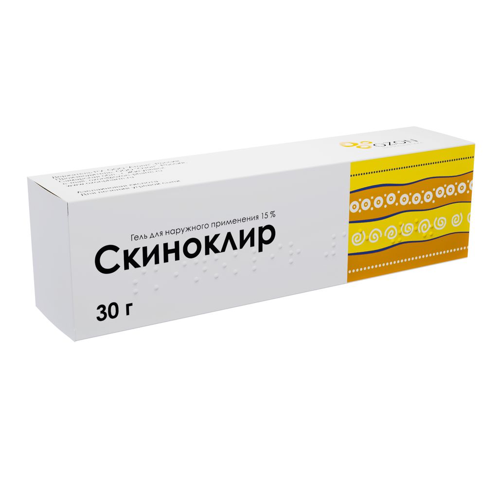 Скиноклир, 15%, гель для наружного применения, 30 г, 1 шт.