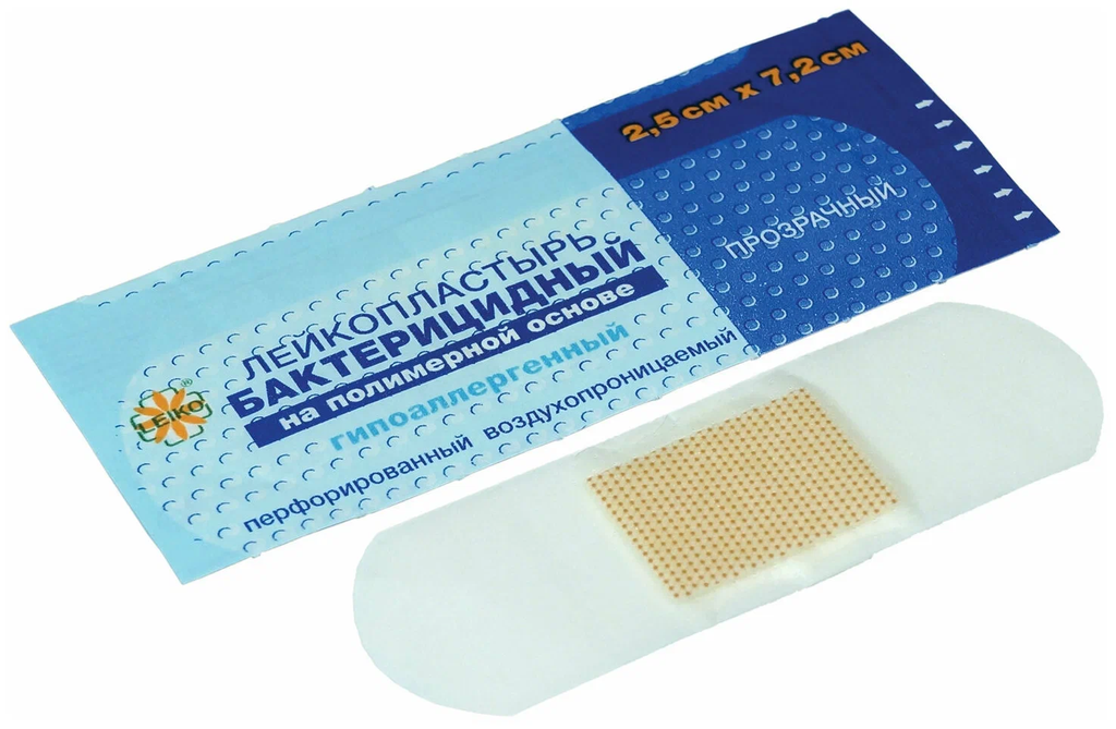 фото упаковки Leiko Лейкопластырь бактерицидный прозрачный