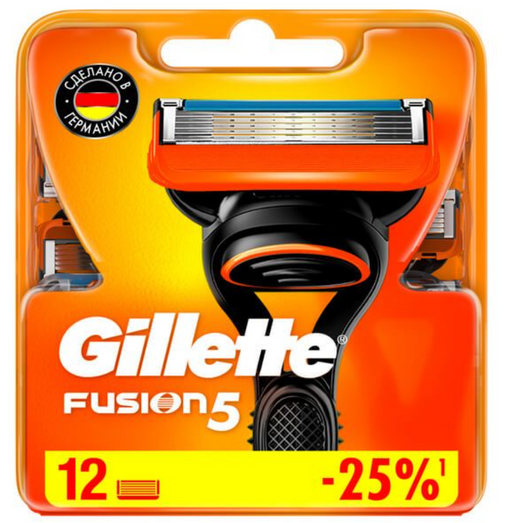 Gillette Fusion Сменные кассеты, 12 шт.