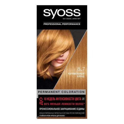 SYOSS Краска для волос, 8-7 Карамельный Блонд, 115 мл, 1 шт.