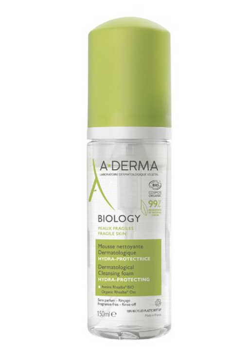 A-Derma Biology Пенка для хрупкой кожи лица очищающая, пенка, 150 мл, 1 шт.