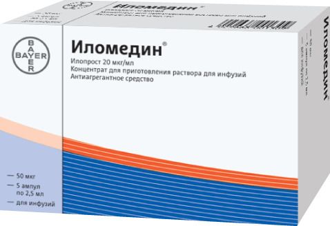 Иломедин, 20 мкг/мл, концентрат для приготовления раствора для инфузий, 2.5 мл, 5 шт.